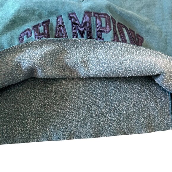 Champion Reverse Weave Cropped Teal Athletic Sporty Blue Sweatshirt S - Picture 10 of 11